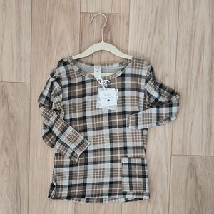 Kate Quinn Kids Plaid Shirt - Brown and Cream